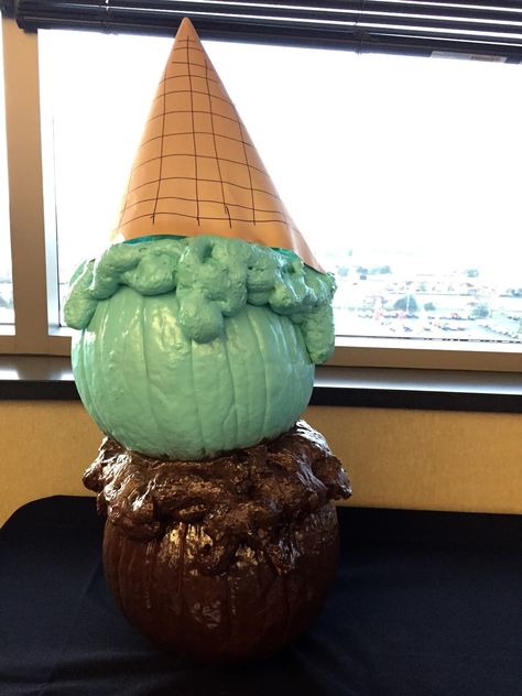 It's All About Ty and Ashlee: office/work pumpkin contest - melting ice cream cone with 2 pumpkins #easybutheavy Ice Cream Cone Pumpkin, Melted Ice Cream, Melting Ice Cream, Pumpkin Contest, Halloween Jack O Lanterns, Halloween Jack, I Scream, Ice Cream Cone, Office Work