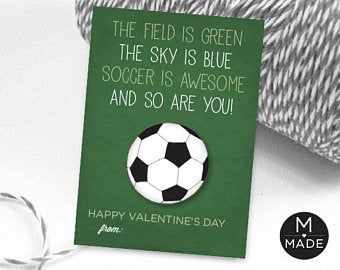 Soccer Valentine Ideas, Soccer Valentines Cards, Sports Valentine Printables Free, Handmade Soccer Cards, Valentine Template, Soccer Cards, Valentines Gift Tags, Class Valentines, Valentines For Boys