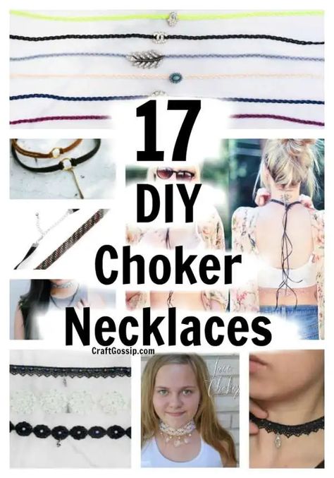 17 DIY 80’s Choker Necklaces Pearl Choker Diy, Leather Choker Diy, Diy Choker Necklace Tutorials, Choker Patterns, Diy Choker Necklace, Suede Choker Necklace, Diy Necklaces Tutorial, Handmade Jewelry Business, Diy Choker