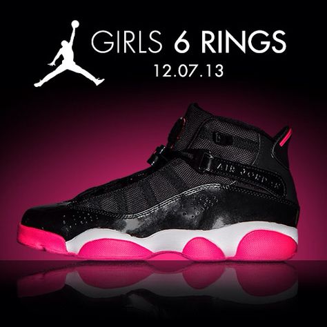 Available 12/7/13- Jordan: 6 Rings (Girls, GS,PS,TD) -  Black/ Spark-White #JimmyJazz #Trendingnow #Jordan #6Rings #IGsneakercommunity #kicks #Girls jimmyjazz.com Jordans 6 Rings, Jordan Flip Flops, Jordans 6, Cheap Nike Shoes, Adidas Shoes Outlet, Jordans Girls, Nike Shoes For Sale, Cheap Nike Air Max, High Top Boots