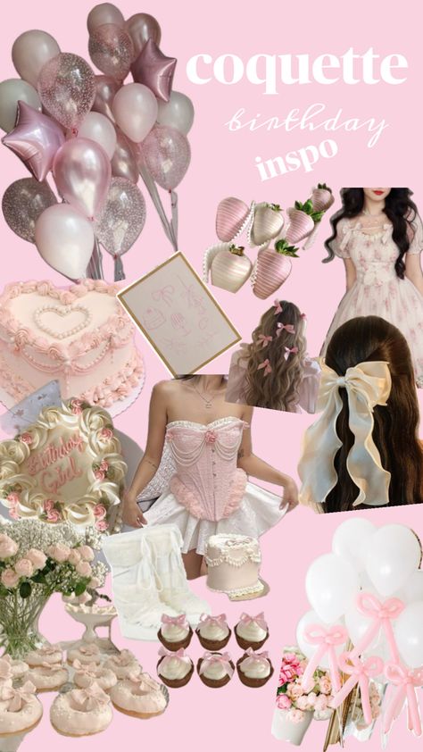 just some inspo for my b day theme hehe 🎀💕 B Day Party Themes, Coquette Birthday Party, Coquette Birthday, Party Inspo, B Day, Day Party, Party Themes, Birthday Party, Birthday