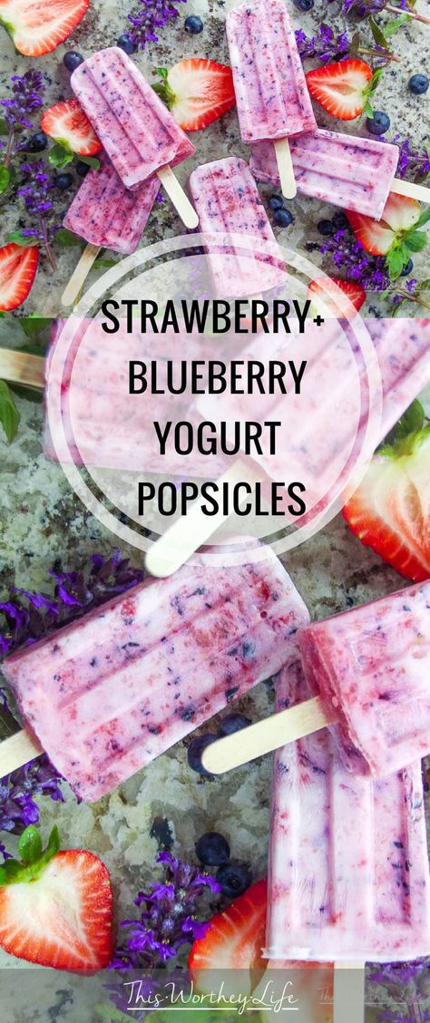 Blueberry Yogurt Popsicles, Easy Popsicle Recipes, Easy Popsicles, Granitas, Blueberry Yogurt, Healthy Popsicles, Yogurt Popsicles, Fruit Popsicles, Healthy Blueberry