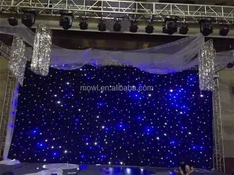 Backdrop Cloth Light Led Star Curtain For Wedding Stage Decoration - Buy Led Star Curtain,Led Star Cloth Backdrop,Led Star Cloth Product on Alibaba.com Star Backdrop, 15th Birthday Decorations, Simple Stage Decorations, Galaxy Wedding, Cloth Backdrop, Led Stage Lights, The Stars, Homecoming Ideas, Curtain Backdrops