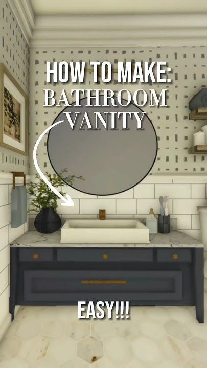 How to Make this EASY  Bathroom Vanity in Bloxburg #bloxburg #bloxburgbuilds #bloxburghouse Bloxburg Realistic, Bloxburg House Builds, Suburban Home, Blocksburg Room Ideas￼, Bloxburg Houses, Bloxburg Builds, House Decorating Ideas Apartments, Small House Layout, Coastal House Plans