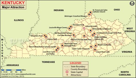 Kentucky Attractions Places To Visit In Kentucky, Things To Do In Kentucky, Louisville Mega Cavern, Kentucky Attractions, Kentucky Map, Land Between The Lakes, Kentucky Horse Park, Mammoth Cave National Park, Kentucky Travel