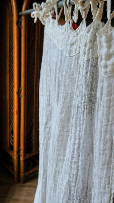 Gauze Curtains, Tie Top Curtains, Rideaux Boho, White Linen Blouse, Sheer Linen Curtains, Linen Curtain Panels, Living Room Door, Linen Gauze, Linen Curtain