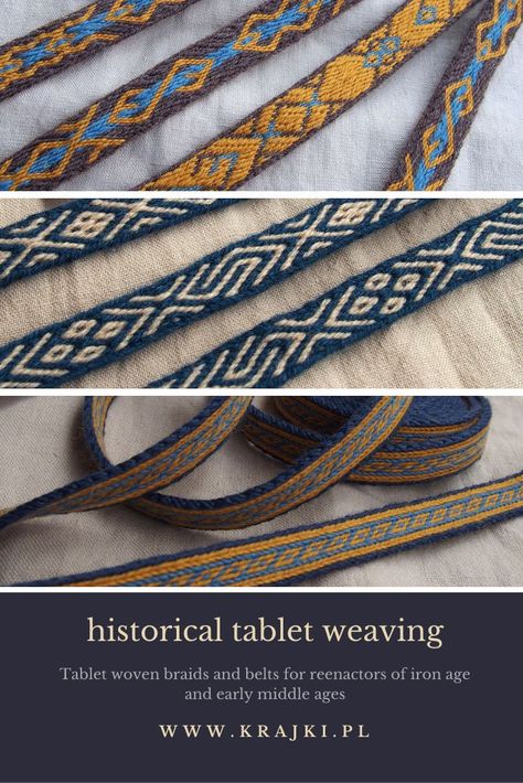 Inkle Weaving Patterns, Medieval Reenactment, Tablet Weaving Patterns, Viking Pattern, Finger Weaving, Weaving Loom Diy, Inkle Weaving, Sewing Templates, Inkle Loom