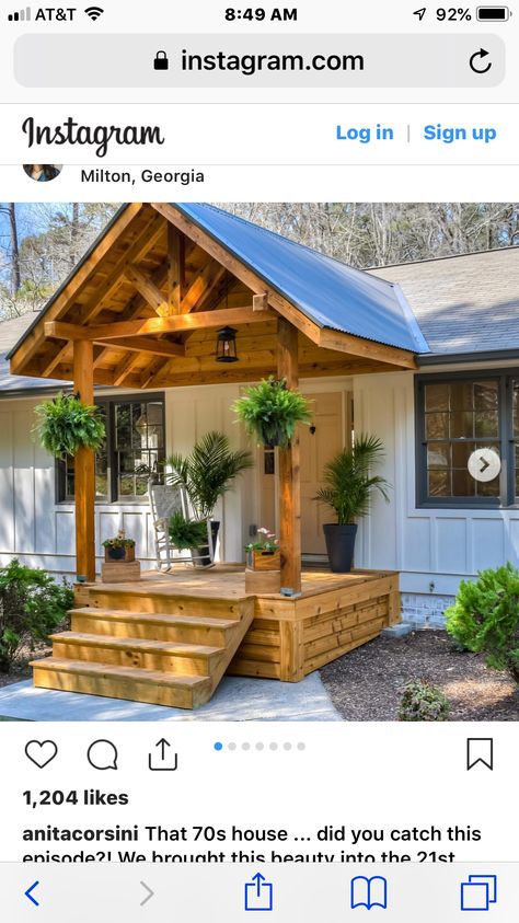 Front Porch Ideas For Modular Homes, Back Porch Additions To Ranch Houses, Manufactured Home Patio Ideas, Porch On Ranch Style House, Front Porch Ideas For Ranch Style Home, Tiny Screened In Porch, Front Porch For Manufactured Home, Small Wood Front Porch, Front Porch On Manufactured Home