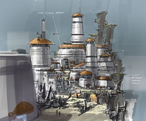 Star Wars Architecture, Star Wars History, Sci Fi Architecture, Sci Fi Landscape, Star Wars The Old, Star Wars Concept Art, Building Concept, Star Wars Rpg, The Old Republic