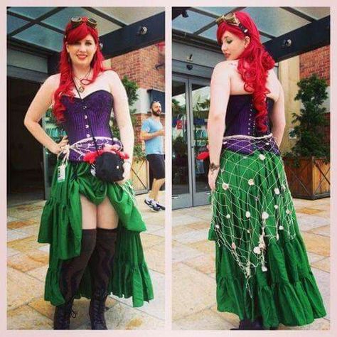 . Steampunk Ariel, Steampunk Disney, Ariel Costume, Mermaid Costumes, Ariel Costumes, Ariel Cosplay, Awesome Cosplay, Steampunk Cosplay, Cosplay Tutorial