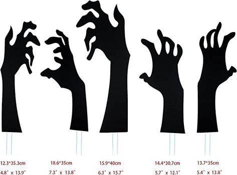 Zombie Signs, Outdoor Ghosts, Halloween Yard Signs, Black Ghost, Patio Signs, Zombie Hand, Halloween Garden, Halloween Silhouettes, Halloween Yard Decorations