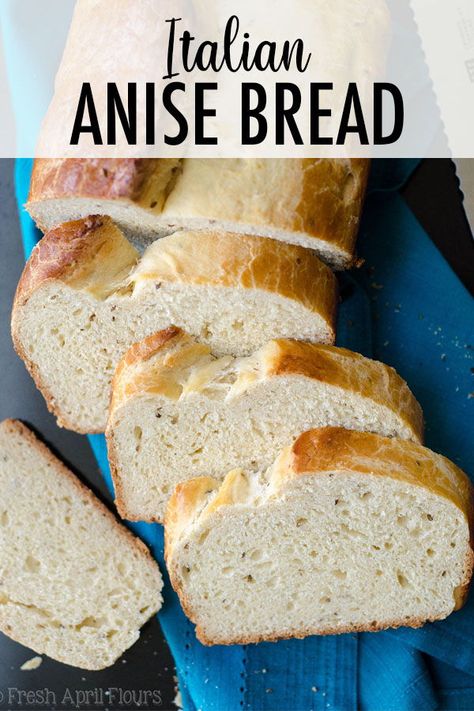 A sweet yeast bread with a tender crumb, flavored with anise extract and dotted with anise seeds. #freshaprilflours #yeastbread #easterbread #anise Anise Bread Recipe, Anise Bread, Sweet Yeast Bread, Anise Extract, Italian Easter Bread, Italian Easter, Yeast Breads, Anise Seed, Easter Bread