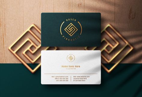 Logo mockup on business card with presse... | Premium Psd #Freepik #psd #business-card #mockup #business #gold Business Card Luxury Design, Fashion Business Card Design, Gold Business Card Design, Interior Designer Business Card, Stationery Business Card, Luxury Business Card, Fashion Business Cards, Foil Business Cards, Letterpress Business Cards