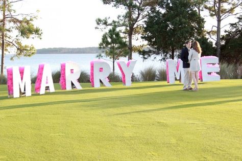 Everything about this golf course proposal has us swooning! Take a look at their incredible video, and prepare for all the happy tears. <3 Golf Course Proposal Ideas, Golf Course Proposal, Golf Proposal Ideas, Marriage Proposal Ideas, Best Wedding Proposals, Marriage Proposal, Engagement Ideas, Dear Future, Whimsical Wedding