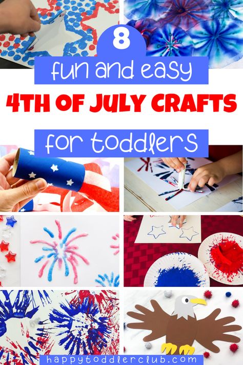 4th of July Crafts for Toddlers | Happy Toddler Club July Crafts For Toddlers, Firework Crafts, Fourth Of July Crafts, Thumbprint Crafts, 4th Of July Crafts, American Flag Crafts, Fourth Of July Crafts For Kids, July Art, Fireworks Craft