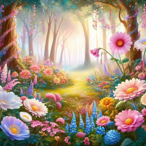 Fantasy Garden Background, Natural Fence, Lovely Images, Jungle Art, Bedroom Canvas, Forest Pictures, Writing Journal, Puzzle Art, Mosaic Diy