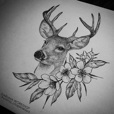 Hirsch Tattoo Frau, Sleeve Sketch, Deer Head Tattoo, Deer Tattoo Designs, Animal Sleeve, Cow Tattoo, Tattoo Animal, Tattoo Dotwork, Deer Drawing