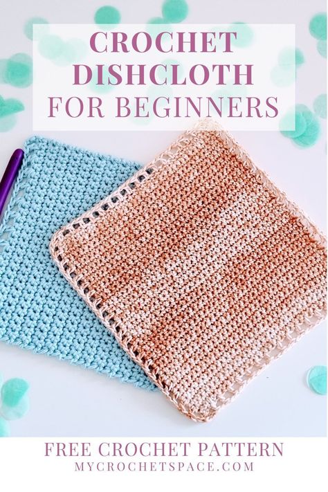 Learning to crochet can be fun and rewarding, and this easy dishcloth pattern is the perfect way to start. This pattern is designed for beginners, and in just a few steps you can create a beautiful dishcloth to use in the kitchen. Whether you want to make a few for gifts or just one for yourself, this pattern will help you get started. Crocheted Dishclothes Easy Patterns, Fast Easy Crochet Dishcloth, Easy Dish Rag Crochet Pattern, Single Crochet Dishcloth Pattern, Crocheting Dishcloths Easy, Single Crochet Washcloth, How To Crochet A Dishcloth For Beginners, Crochet Dish Rag Pattern Free, Crochet Pattern Dishcloth