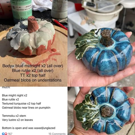 Ceramics Glazing, Clay Pumpkins, Pumpkin Pottery, Ceramic Glazing, Clay Arts, Pottery Projects, Glaze Combinations, Glaze Combos, Glaze Ideas