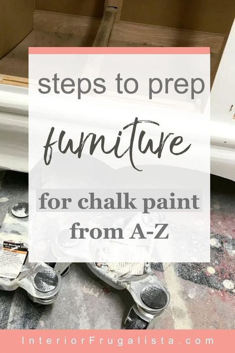 Should you sand furniture before painting it with chalk paint? This is the one question I get asked most often and my answer is, it depends. While many chalk paint brands say their paint doesn't require sanding, I always err on the side of caution, especially considering I sell my pieces. Steps to prep furniture for chalk paint from A-Z. How To Prep Furniture For Chalk Paint, Chalk Paint Wood Furniture, How To Use Chalk Paint, Painting With Chalk Paint, Sand Furniture, Painting With Chalk, Chalk Paint Brands, Redone Furniture, Spray Chalk