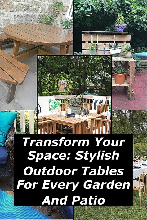 Discover how to elevate your outdoor living experience with our stylish outdoor tables designed for every garden and patio. From sleek modern designs to rustic charm, these tables not only enhance your space but also provide the perfect setting for gatherings and relaxation. Explore a variety of materials and styles that suit your aesthetic, ensuring your outdoor area is both functional and beautiful. Transform your space today with the perfect outdoor table! Tiered Planter, Garden Nook, Rock Garden Plants, Outdoor Tables And Chairs, Elegant Table Settings, Outdoor Table Settings, Green Lawn, Outdoor Retreat, Deck Garden