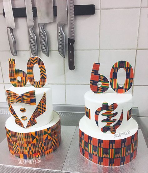 Engagement Cake Decorations, Africa Cake, African Wedding Cakes, African Cake, Diva Cakes, African Inspired Wedding, Baby First Birthday Cake, Kente Print, Traditional Wedding Cakes