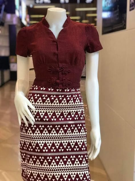 Burmese Dress Design 2024, Myanmar Outfit, Myanmar Clothes Design, Burmese Dress, Myanmar Dress, Burma Clothing, Burma Dress, Asian Style Dress, Myanmar Clothes