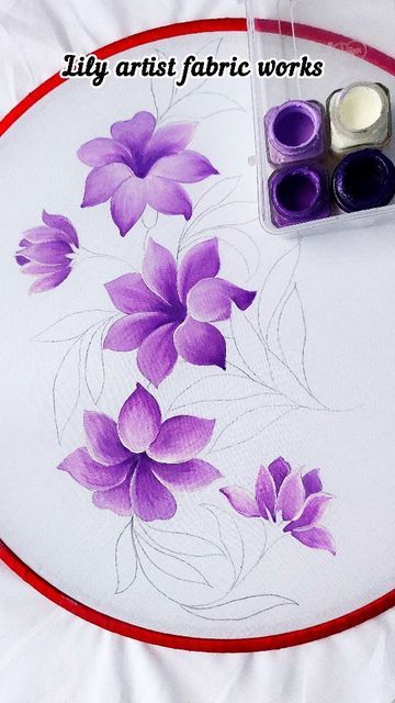 Painting Bed Sheets Design, Fabric Paint Bedsheet Design, Fabric Painting Dress Ideas, Fabric Paint Ideas, Panting Suit, Bedsheet Painting, Blossom Drawing, Cherry Blossom Drawing, Bed Sheet Painting Design