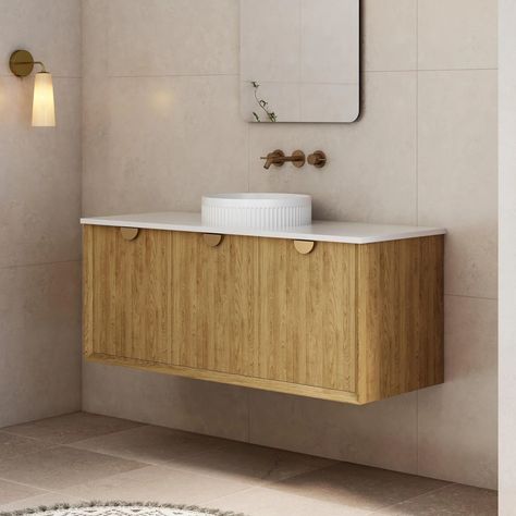 Milano Flow Flat 1200mm Wall Hung Vanity Natural Oak — Ideal Bathroom Centre Timber Vanity, Grain Design, Stone Bench, Vanity Design, Wall Hung Vanity, Stone Top, Color Stone, Oak Finish, Rustic Charm