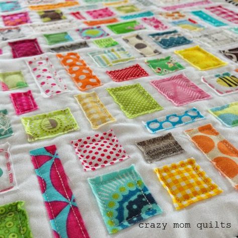 Ticker Tape Quilt Tutorial, Scrap Projects, I Spy Quilt, Doll Crib, Crazy Mom, Scrap Quilt Patterns, Quilt Tutorial, Cute Quilts, Scrap Quilt