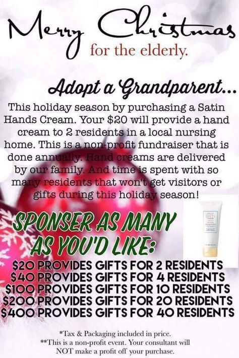 Adopt A Grandparent Ideas, Adopt A Family For Christmas Ideas, Mary Kay Adopt A Grandparent, Adopt A Grandparent Mary Kay, Mary Kay Adopt A Grandparent Flyer, Mary Kay 12 Days Of Christmas Day 9, Mary Kay Holiday Packaging Ideas, Mary Kay 12 Days Of Christmas 2022, Mary Kay Facebook Party