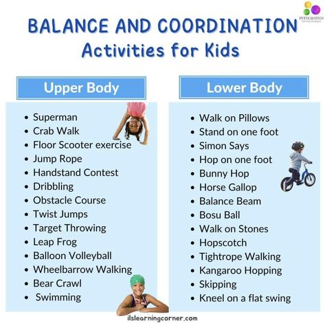 Balance Activities For Kids, Balance Activities, Pediatric Physical Therapy Activities, Coordination Exercises, Coordination Activities, Pediatric Physical Therapy, Eyfs Activities, Kids Gym, Physical Activities For Kids