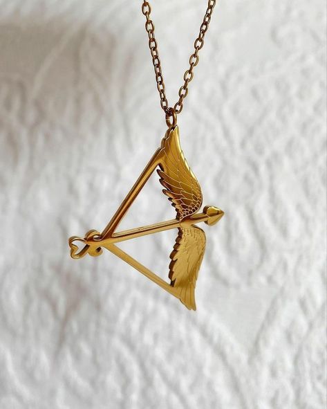 Arrow And Bow, Arrow Pendant, Bow And Arrow, Flaws And All, Bow Necklace, On Back, Arrow Necklace, Stainless Steel, Chain