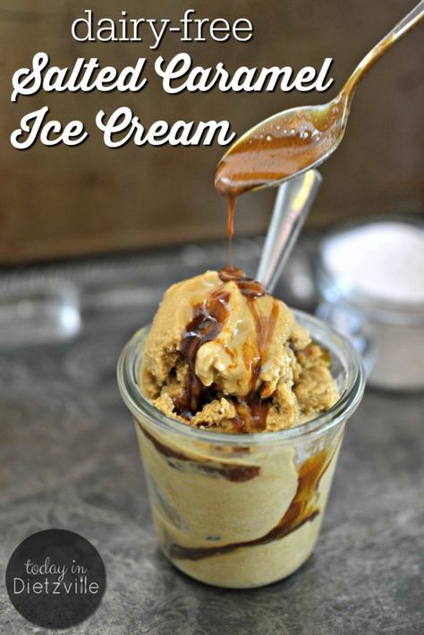 Ice Cream Salted Caramel, Caramel Ice Cream Recipe, Dairy Free Deserts, Non Dairy Ice Cream, Salted Caramel Ice Cream, Grain Free Desserts, Frozen Dessert Recipe, Caramel Ice Cream, Coconut Ice