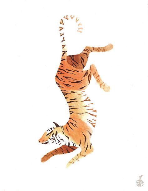 Ena Kim on Behance Tats Inspiration, Watercolor Tiger, Tiger Illustration, Tiger Art, A Tiger, Arte Animal, 로고 디자인, Animal Illustration, Watercolor Illustration