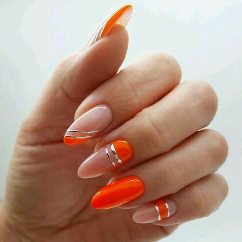 Image shared by ZZ0917TM®. Find images and videos on We Heart It - the app to get lost in what you love. New Nail Polish Colors, Orange Nail Designs, Gel Manicures, New Nail Polish, New Nail, Trendy Nail Art, Fall Nail Colors, Beautiful Nail Designs, Hot Nails