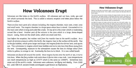 How Volcanoes Erupt Explanation Writing Sample - How Volcanoes Erupt Explanation, literacy, explanations, writing, text types, types of text, writing Resilience Activities, Types Of Text, Explanatory Writing, Writing Traits, Explanation Writing, Informative Writing, Writing Text, Writing Voice, Reading Comprehension Lessons