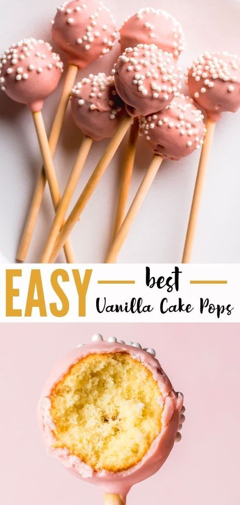 Easy Vanilla Cake Pops – Soft and sweet vanilla cake pops are so easy to make in a cake pop maker! Vanilla Cake Recipe For Cake Pops, Easy Vanilla Cake Pops, Cake Pops Recipe Vanilla, Cake Pop Vanilla, Cake Pops In Cake Pop Maker, Cake Pop Maker Recipes Babycakes, Cake Pops With Cake Pop Maker, Cake Pops In Cupcake Liners, Gf Cake Pops