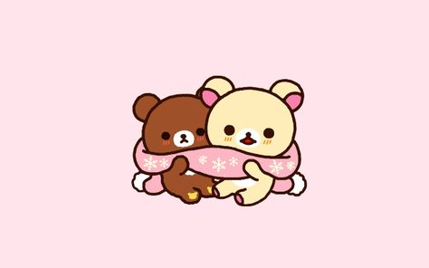 pinkakuma: ““I’ll keep you warm ♥ ” ” Rillakuma And Korillakuma Icon, Discord Sets, Rilakkuma And Korilakkuma, Long Widget, Rilakkuma Plushie, Rilakkuma Wallpaper, Pink Wallpaper Ipad, Stationery Kawaii, Pc Board