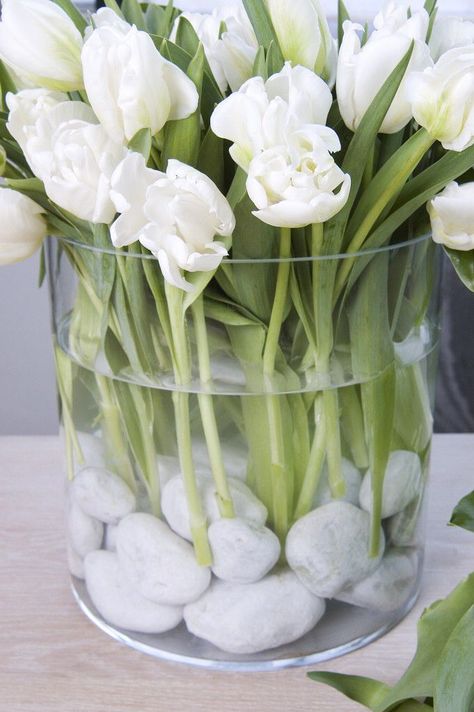 White Tulips, Deco Floral, Garden Care, Arte Floral, Flower Centerpieces, Flowers Nature, Ikebana, Decoration Design, Decoration Table