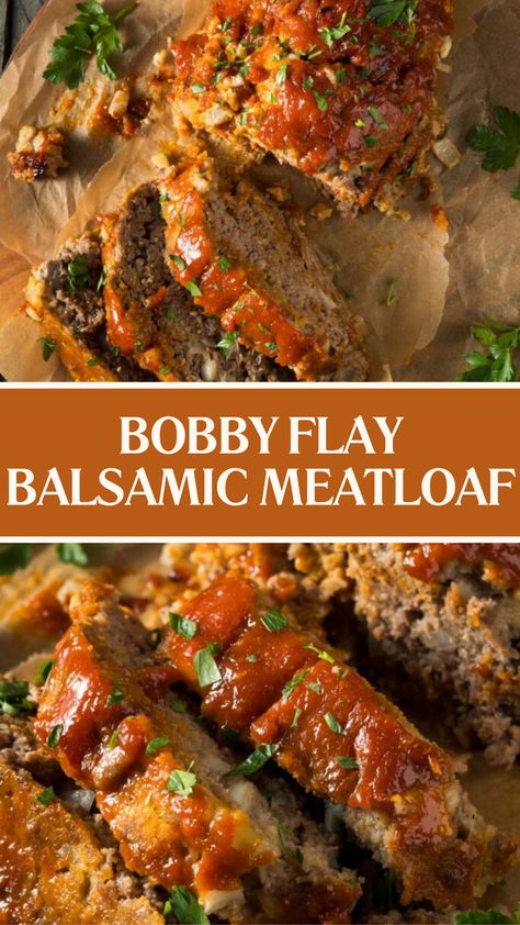 Bobby Flay Balsamic Meatloaf Ground Sirloin Meatloaf, Low Sodium Meatloaf Recipes Easy, Meatloaf Recipes Side Dishes, Bobbie Flay Recipes, Healthy Meatloaf Recipes Beef, Meatloaf With Salsa Recipe, Italian Meat Loaf, Meatloaf Recipes Bbq Sauce, Best Easy Meatloaf Recipes