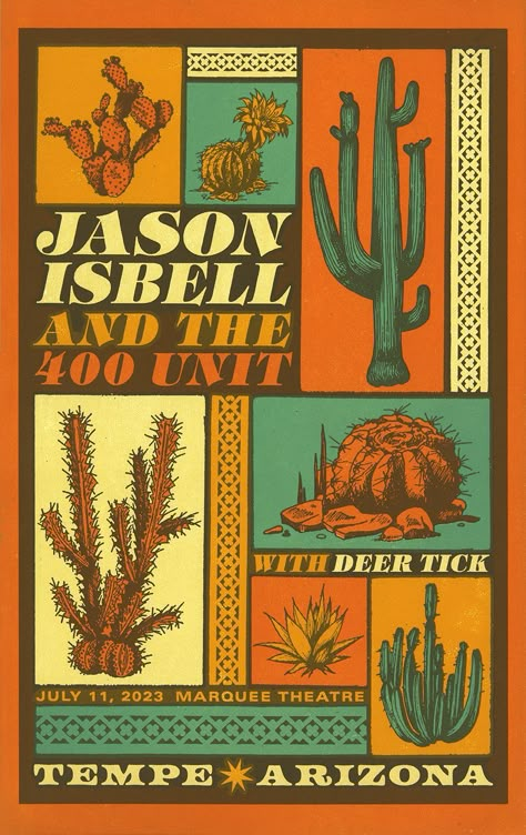 More Show Posters — Brad Vetter Design Vintage Cactus Poster, Brewery Poster Design, Cowboy Poster Design, Western Poster Design, Western Product Photography, Folk Poster, Western Graphic Design, Manly Design, Caribbean Design