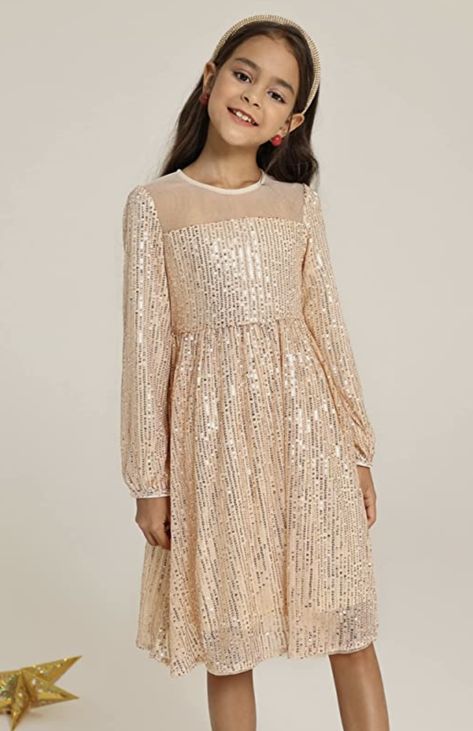 Prom Long Sleeve Dresses, Sequin Party Dress Long, Sequin Party Dress Long Sleeve, Girls Velvet Dress, Girls Sequin Dress, Mesh Dresses, Rose Gold Sequin Dress, Long Sleeve Sequin Dress, Sequin Party