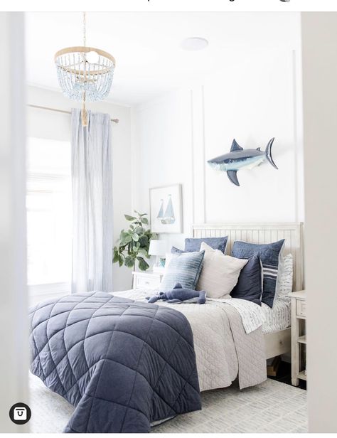 Coastal Kids Bedroom, Kids Beach Room, Costal Bedroom, Boys Room Blue, Ocean Themed Bedroom, Ocean Room, Nautical Bedroom, Beach Themed Bedroom, Beach House Bedroom