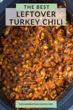 Turkey Chili Leftover Thanksgiving Leftovers, Thanksgiving Turkey Chili, Leftover Turkey Chili Crockpot, Leftover Turkey Recipes Instant Pot, Turkey Leftovers Healthy, Leftover Turkey Recipes Dairy Free, Leftover Turkey Recipes Easy Crockpot, Healthy Turkey Recipes Leftovers, Leftover Turkey Chili Recipe