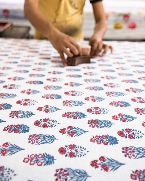 This is Dani, one of our wonderful new designs. I’m struck by how timeless this design is: the motifs are as at home in the 17th and 18th… | Instagram Blockprint Ideas, Block Printing Designs, Textile Inspiration, Indian Prints, When You See It, Block Printing, New Designs, Printed Linen, Shoot Ideas