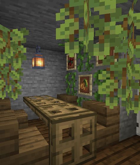 Dining Room In Minecraft, Minecraft Hole Ideas, Minecraft Hobbit Hole Interior Design, Minecraft Dining Room Medieval, Lush Cave Nether Portal Minecraft, Minecraft Cave Room Ideas, Hobbit Hole Minecraft Interior, Minecraft Study Room, Minecraft Dinner Table