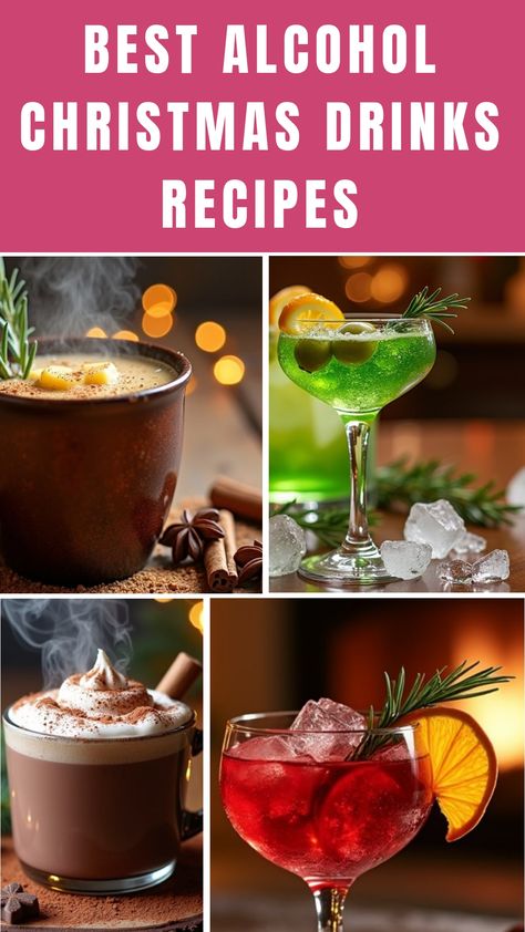 Get ready to ignite the holiday cheer with an assortment of 11 delightful Christmas drink recipes that are infused with alcohol. Treat your guests to a delicious array of beverages guaranteed to keep them coming back for more. Christmas Liquor Drinks, Alcohol Christmas Drinks, Christmas Party Drinks Alcohol, Brunch Drinks Alcoholic, Christmas Alcoholic Drinks, Infused Alcohol Recipes, Fun Christmas Drinks, Hennessy Drinks, Christmas Drink Recipes