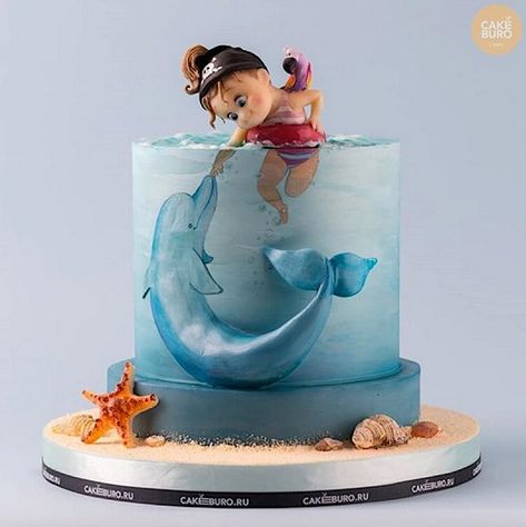 Sunday Sweets Dives Under The Sea — Cake Wrecks Kue Fondant, Dolphin Cakes, Makeup Selfie, Beach Fit, Sea Cakes, Beautiful Birthday Cakes, Baby Birthday Cakes, Baby Cakes, Crazy Cakes