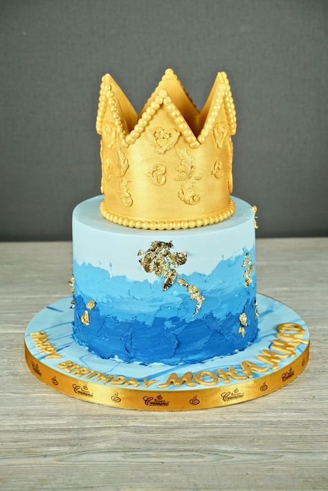 baby boy cake - crown cake - prince cake King Themed Cake, Prince Cake, Boy Cake, Crown Cake, Baby Boy Cakes, Cakes For Boys, Birthday Boy, Themed Cakes, Cake Designs